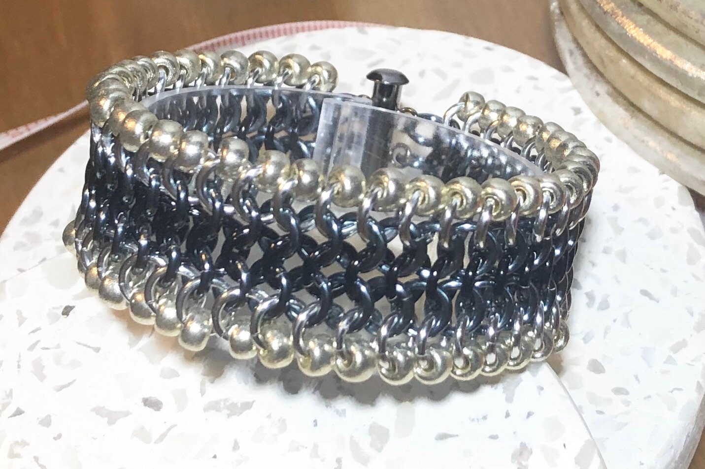 Beaded European 4 in 1 chainmaille bracelet