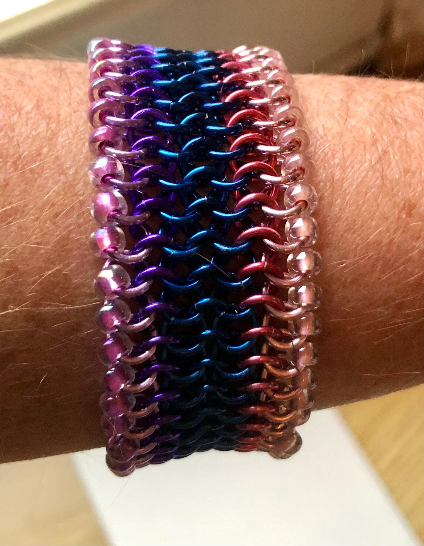 Chainmaille European 4 in 1 Beaded Bracelet