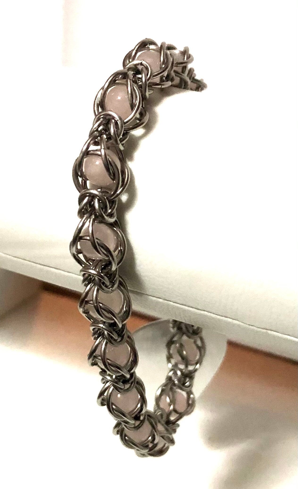 Chainmaille Gemstone Capture Bracelet