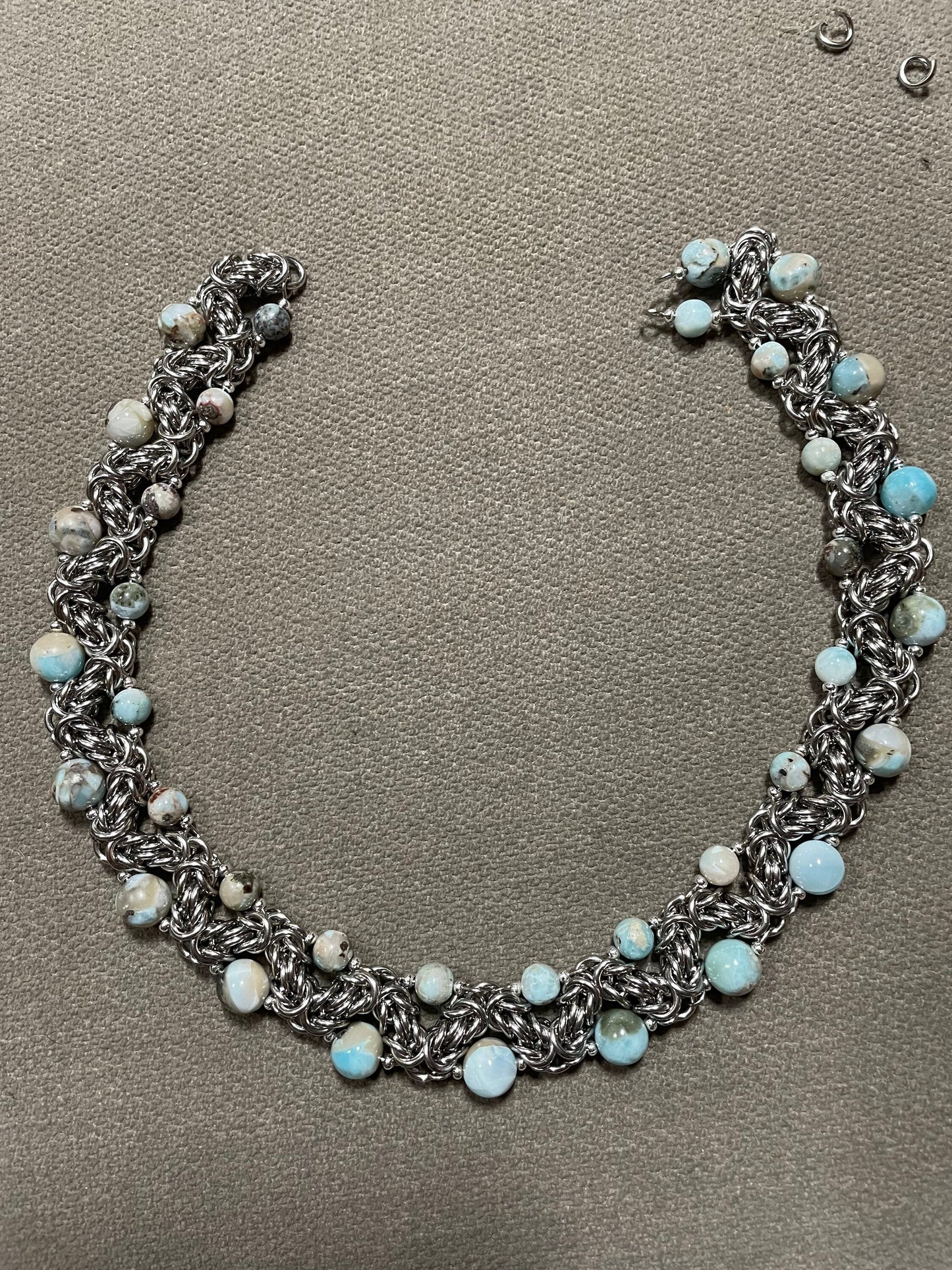 Stainless Steel Chainmaille Byzantine Zig Zag Necklace