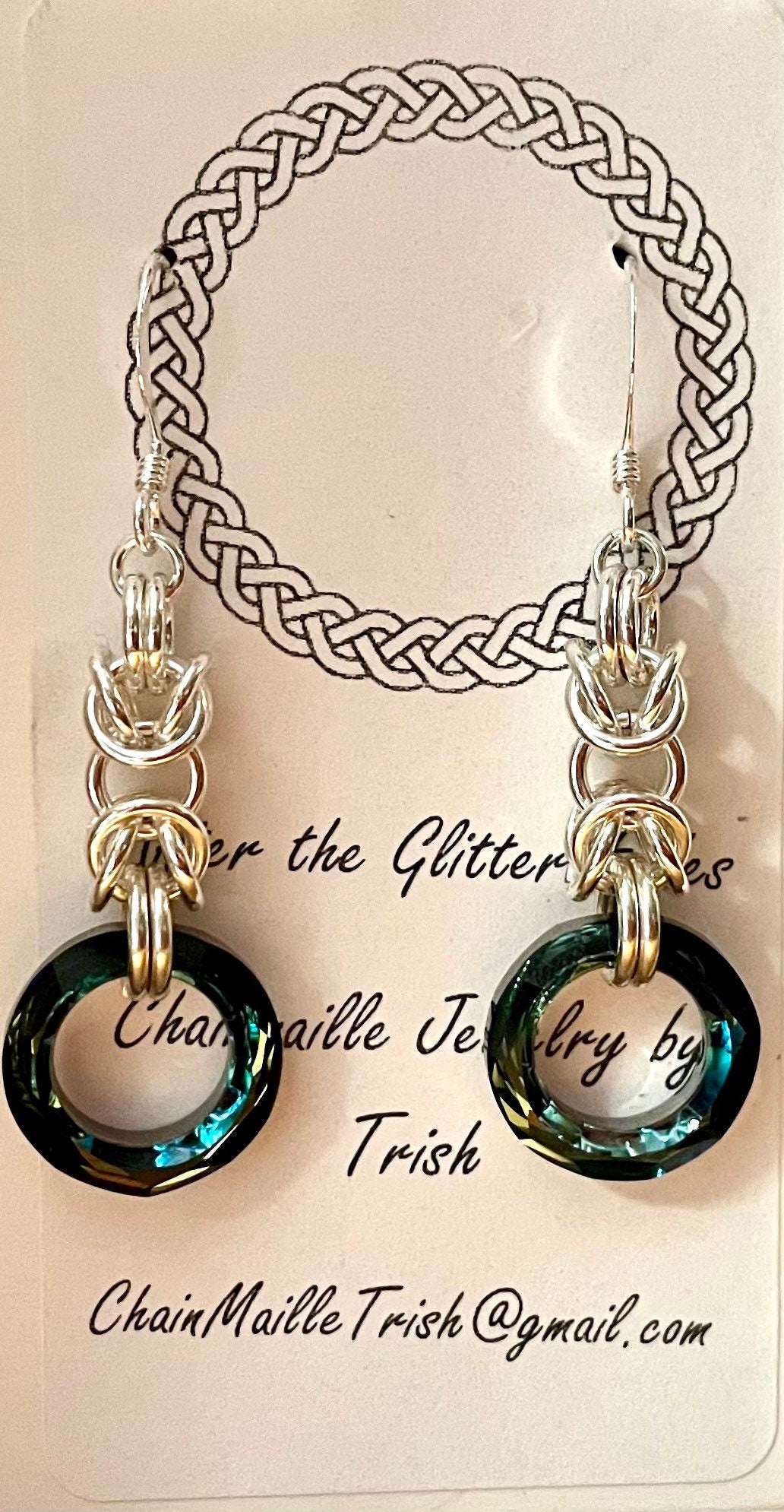 Sterling silver and Austrian Crystal Earrings