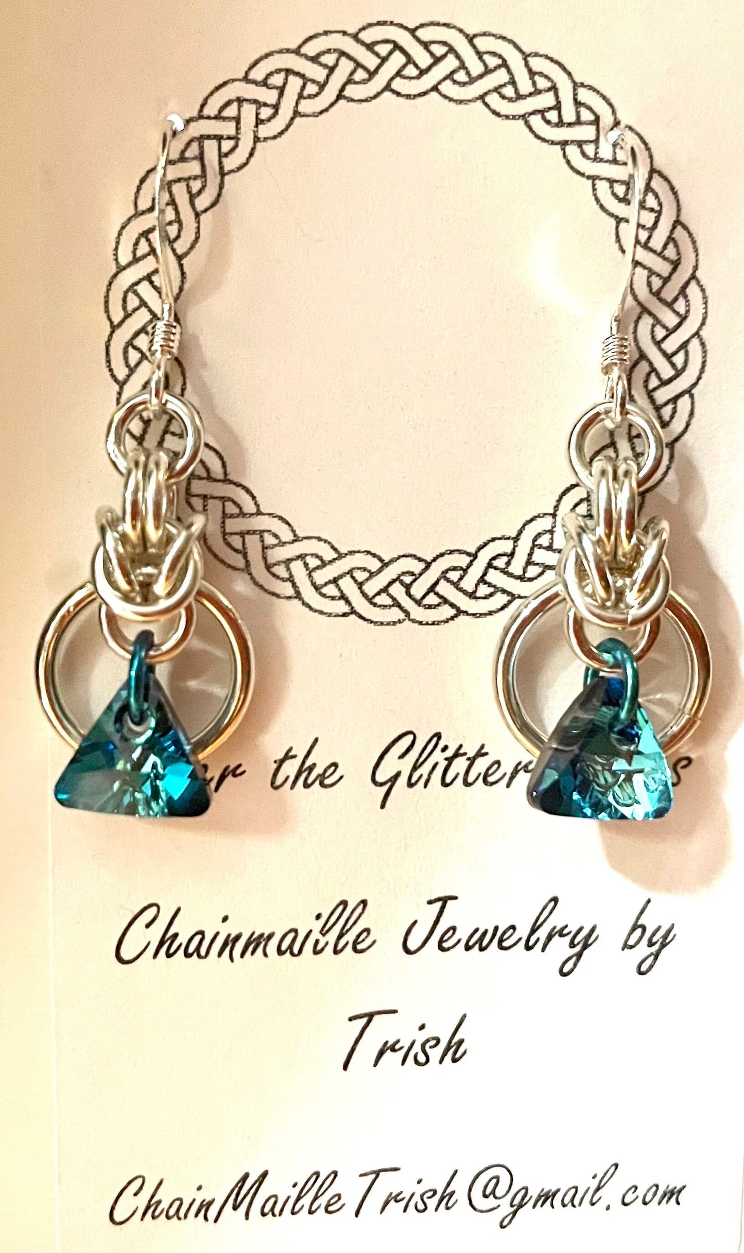 Sterling silver and Austrian crystal earrings