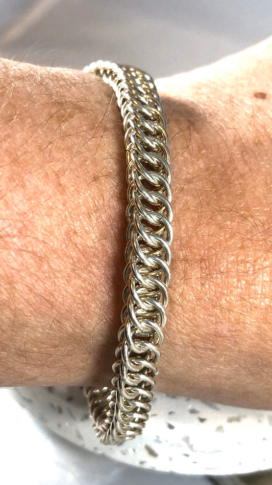 Chain maille Sterling Silver Half Persian Bracelet