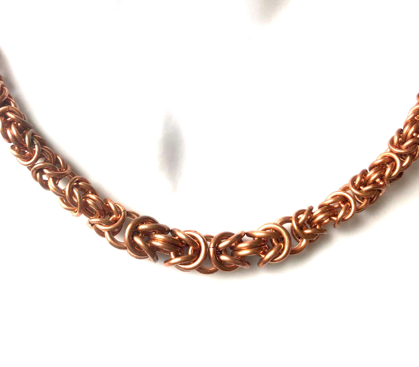 Chainmaille Copper Graduated Byzantine Necklace